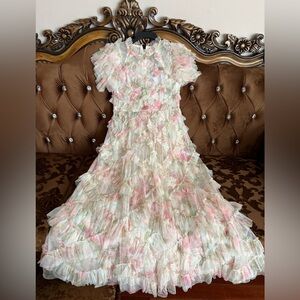 Maxine Floral Embroidery Sleeveless Maxi Dress